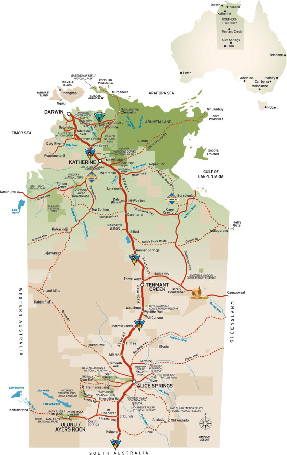 Darwin to Borroloola self drive itinerary and self drive route in Northern Territory Australia